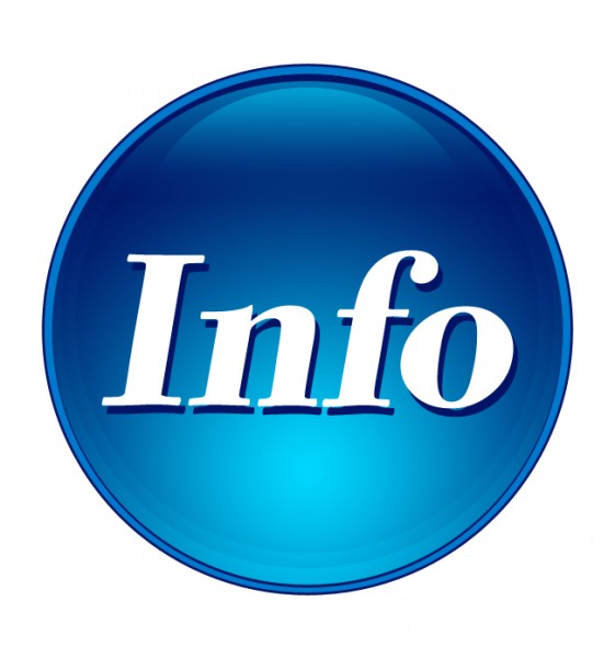 info | Zdjęcie przedstawia niebieskie kółko z białym napisem Info